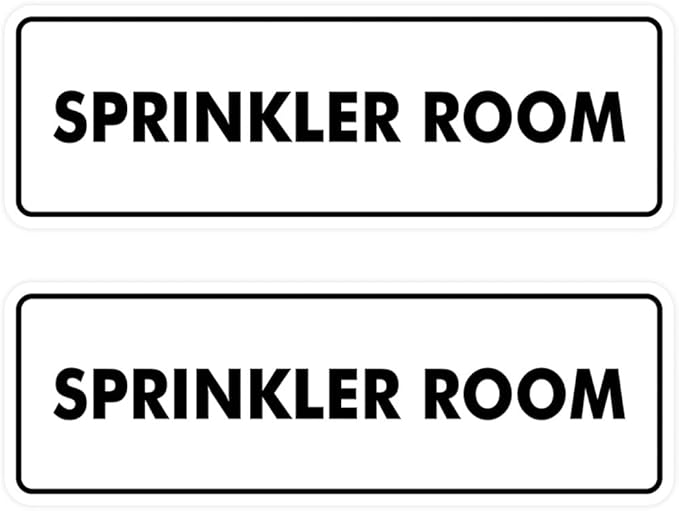 Signs ByLITA Standard Sprinkler Room Sign (White) - Small 2 Pack-VerdiqueGarden