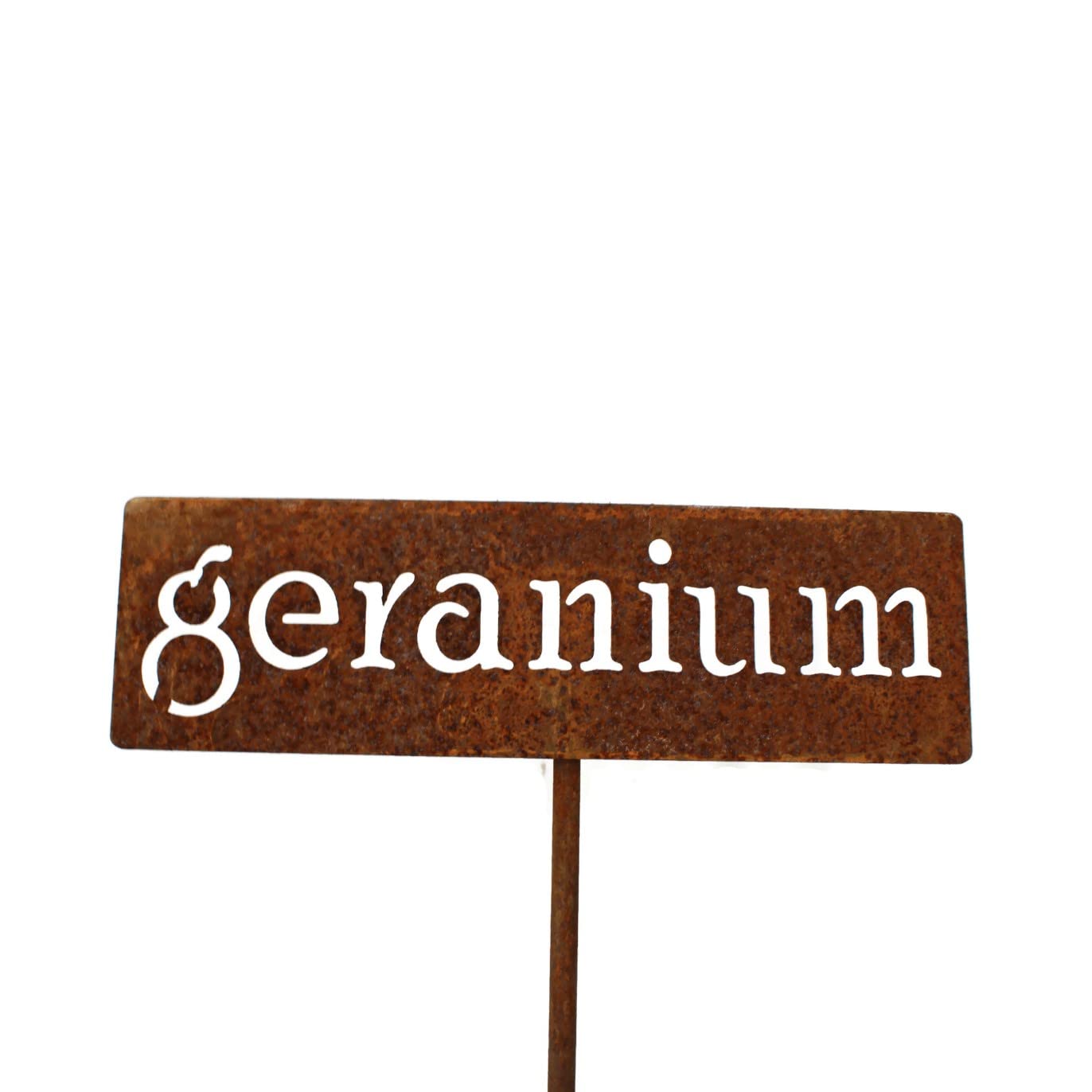 Classic Metal Garden Markers 19 Inches Tall (geranium, Naturally Rusted)-VerdiqueGarden