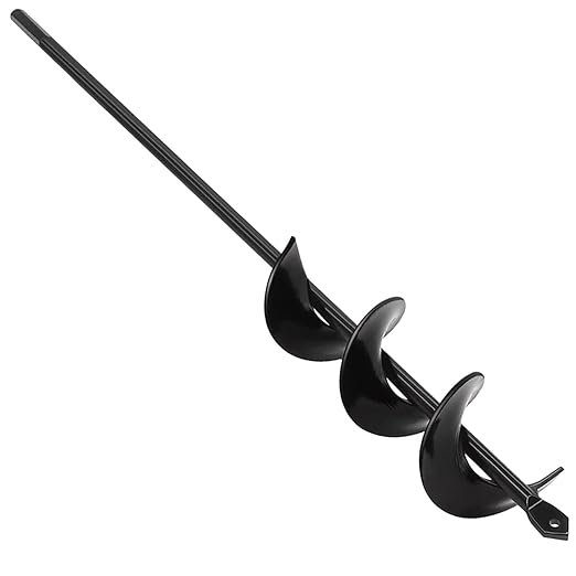 TCBWFY Auger Drill Bit for Planting,1.6"x12"Solid Shaft Garden Auger Drill Bit with Extensive Spirals,Spiral Hole Drill Bit for Planting Bulbs,Flowers,Post Holes,Earth Auger for 3/8" Hex Drive Drill-VerdiqueGarden