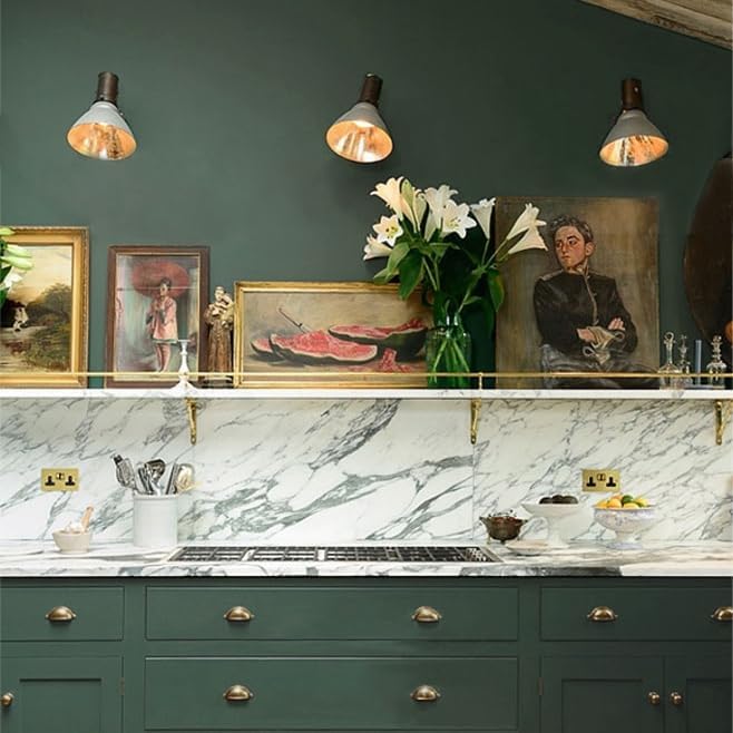 Dimoon 78.7''x17.7'' Green Peel and Stick Wallpaper Contact Paper Modern Self Adhesive Wall Paper Removable Renter Friendly Textured Solid Color Shelf Cabinet Vinyl Roll (78.7''x17.7'',Dark Green)-VerdiqueGarden