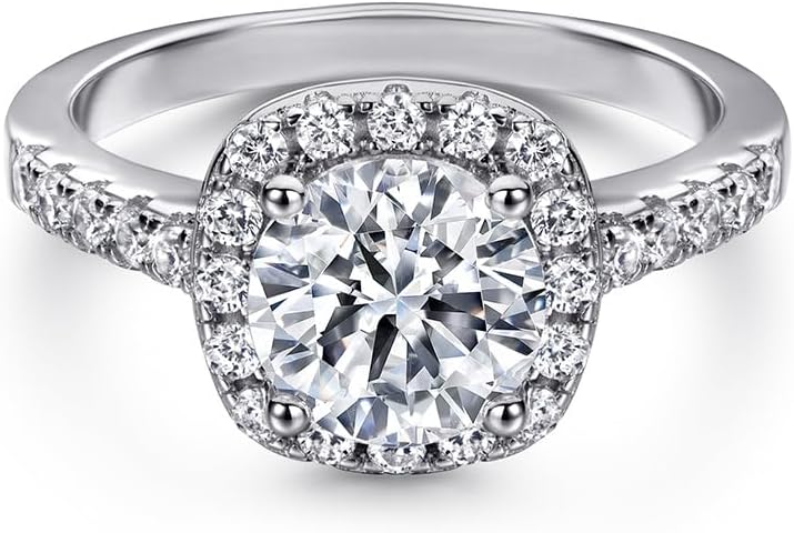 14K Gold White Moissanite Earrings Necklace Gemstone Ring Set, Women's Luxury Three-Piece Jewelry Set, Classic White Diamond-Inspired Design for Formal Events