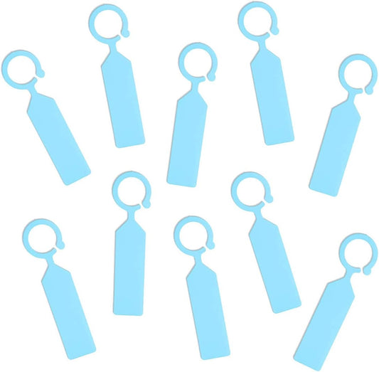 MHY 200 Pcs Thick Plastic Plant Labels - Garden Waterproof Plant Tree Tags - 4.3 inch Color Hanging Plant Markers for Plants, Potted Plants, Nurseries, Trees，Gardening (Light Blue)-VerdiqueGarden