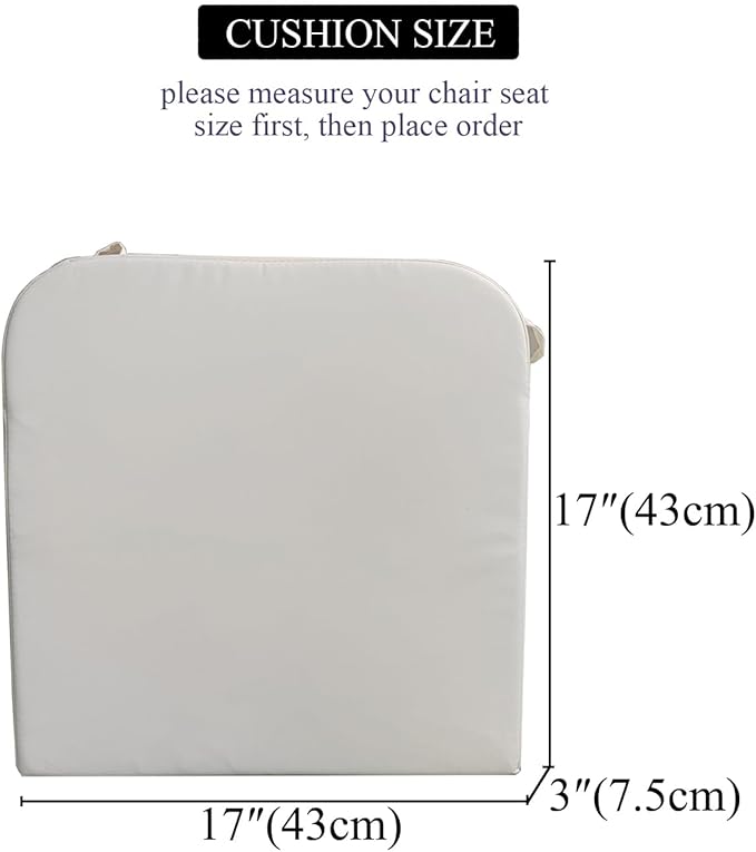 17 x 17 Inch Outdoor Seat Cushions for Patio Furniture with Non Slip and Ties Waterproof & UV Resistant Round Corner Outdoor Chair Cushions Replacement Set of 2, Beige-VerdiqueGarden