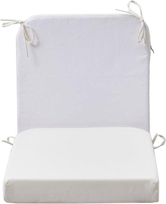 19 x 19 Inch Outdoor Seat Cushions for Patio Furniture with Non Slip and Ties Waterproof & UV Resistant Round Corner Outdoor Chair Cushions Replacement Set of 2, Beige-VerdiqueGarden