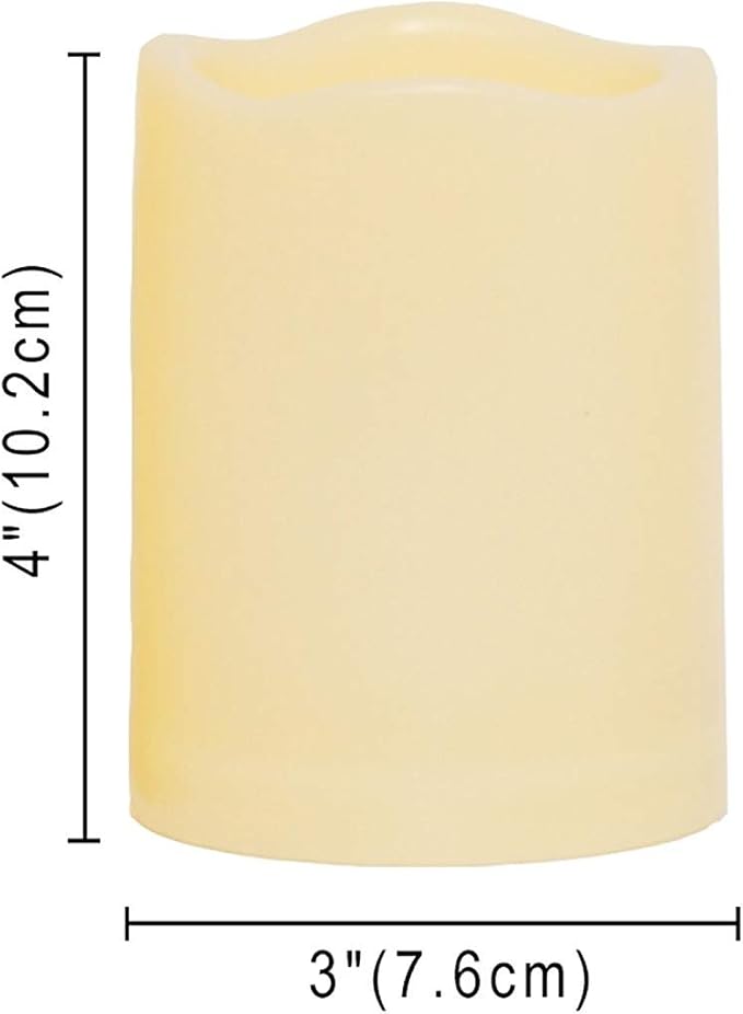 2 Waterproof Outdoor Battery Operated Flameless LED Pillar Candles with Timer Flickering Plastic Resin Electric Decorative Light for Lantern Patio Garden Home Decor Party Wedding Deco 3x4 Inch-VerdiqueGarden