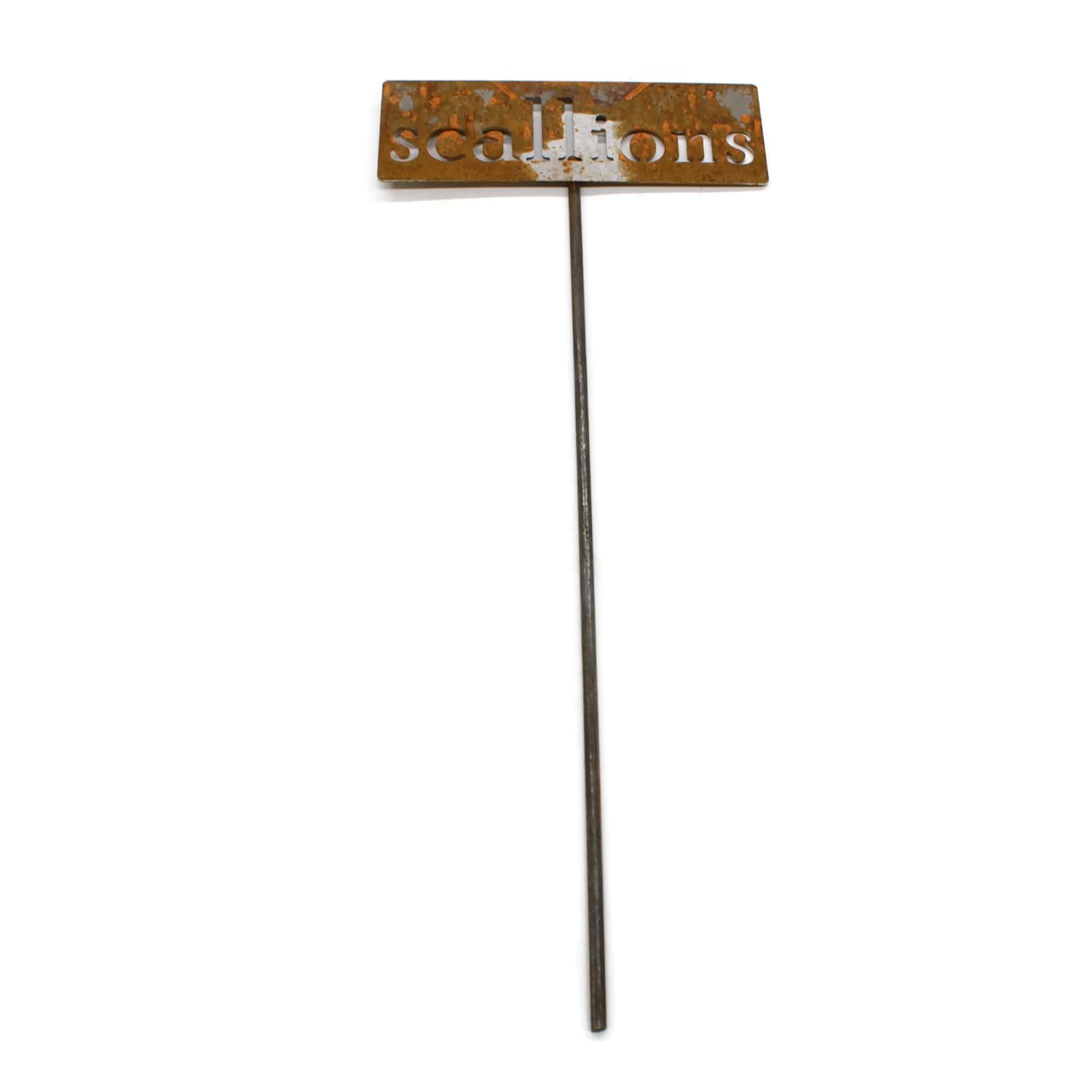 Classic Metal Garden Markers 19 Inches Tall (scallions, Naturally Rusted)-VerdiqueGarden