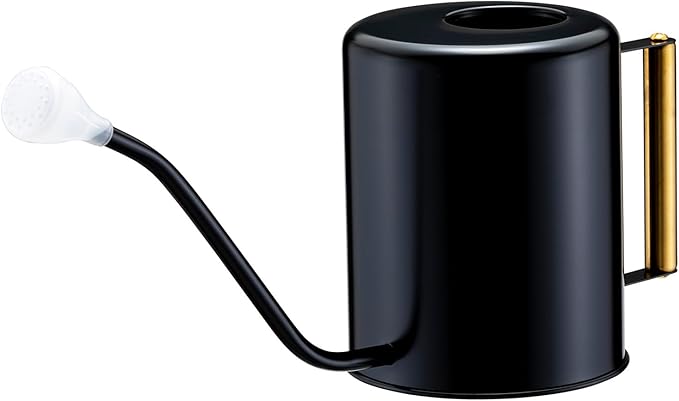 L&H Unico Stainless Steel 62oz Watering Can Long Spout Plant Misters for Indoor Plant Watering or Outdoor Gardening with 2Pcs Removable Spray Spout for Flowers Black-VerdiqueGarden