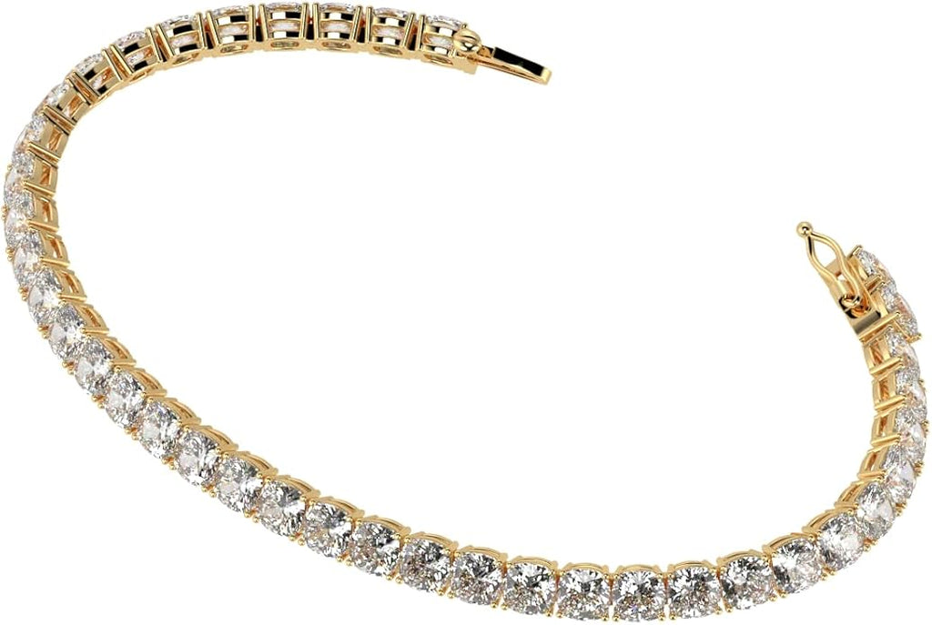 Houston Diamond District 2 to 28 Carat Lab Grown Diamond Classic Tennis Bracelet, 4-Prong Setting for Women (E-F Color, VS2-SI1 Clarity)