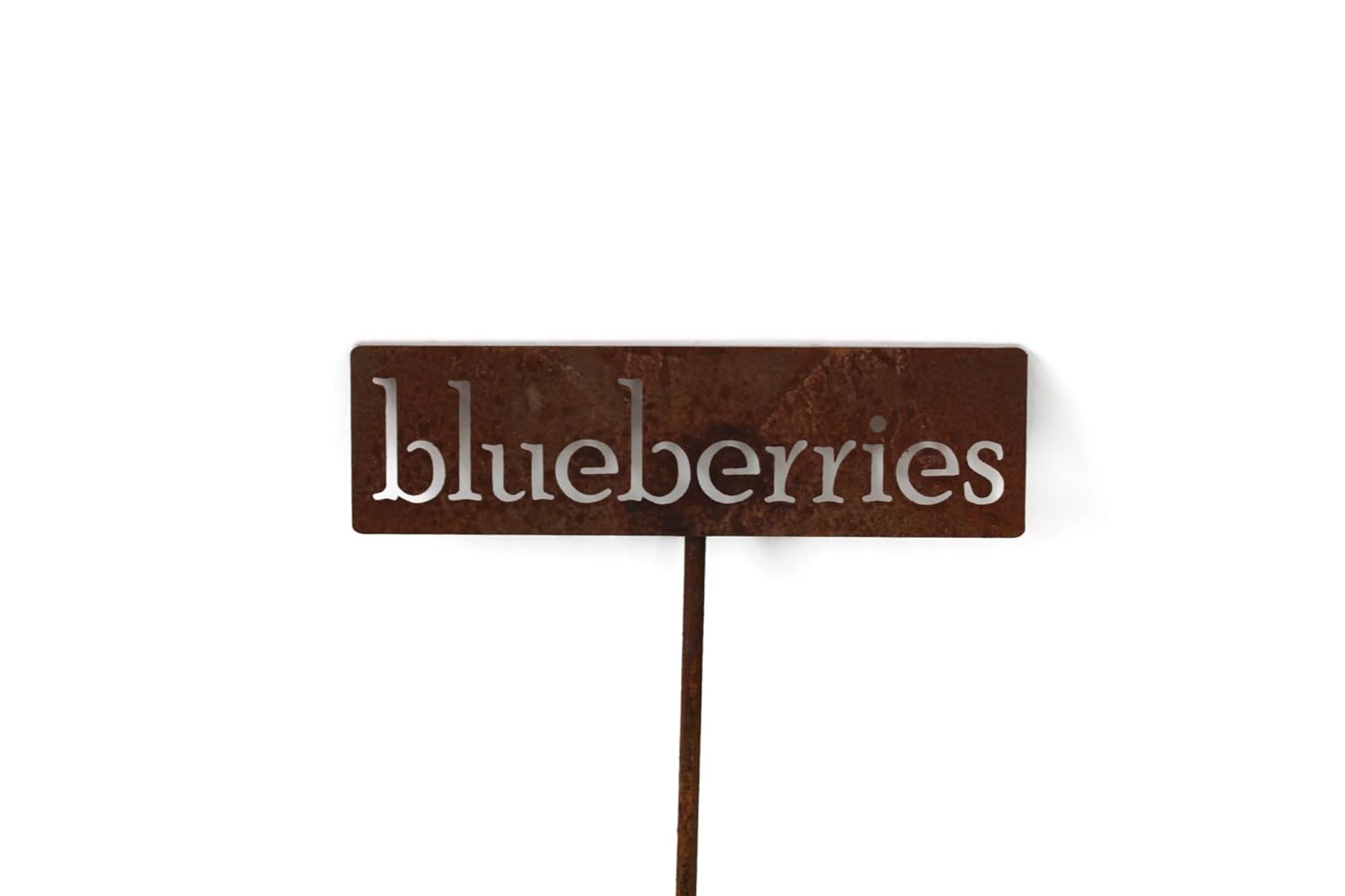 Classic Metal Garden Markers 19 Inches Tall (blueberries, Naturally Rusted)-VerdiqueGarden