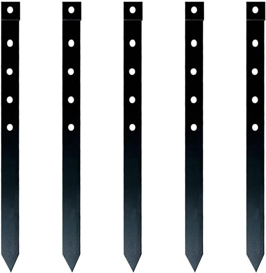 60Pcs Metal Garden Landscape Edging Stakes,Black, 10inch anchoring Stakes Landscape Anchoring Spikes for Terrace Board, Grass Barrier, Landscape Edging Coil, Garden Liner, Bender Board-VerdiqueGarden