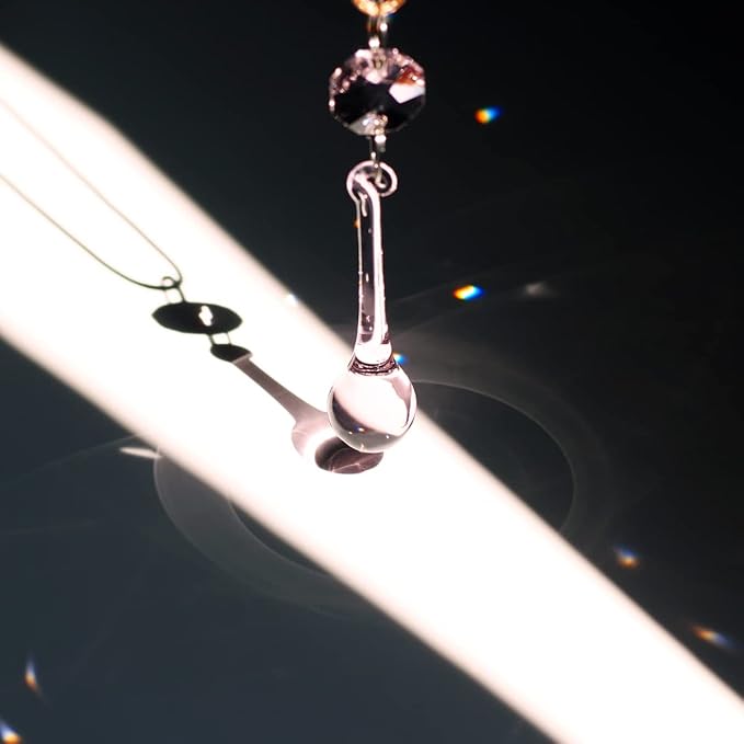 12pcs Raindrop Crystal Chandelier Prisms Parts, 53mm Hanging Crystals Beads for Chandeliers, Home Decoration (Pink)-VerdiqueGarden