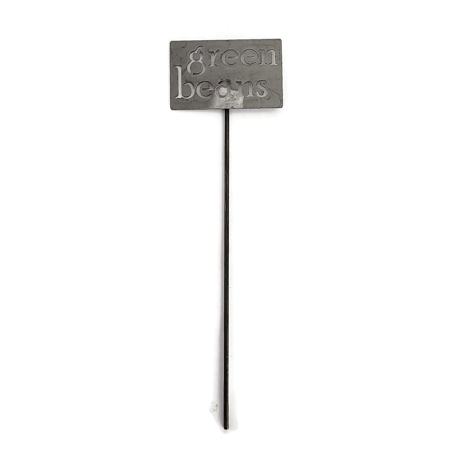 Classic Metal Garden Markers 19 Inches Tall (green beans, Raw, Unfinished Steel (will rust with time))-VerdiqueGarden