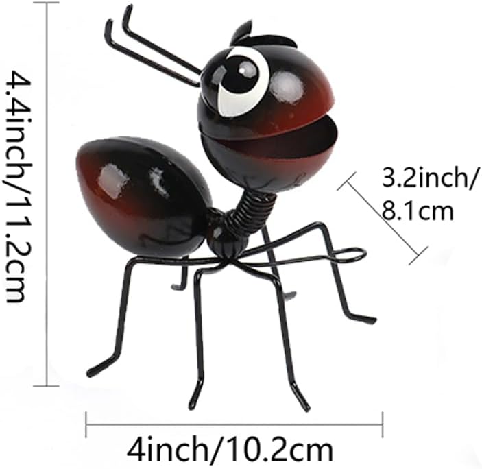 Metal Yard Art Garden Decor for Outside Cute Ants Yard Decorations Outdoor Lawn Ornaments Backyard Gifts for Mom - Set of 8（All Black）-VerdiqueGarden