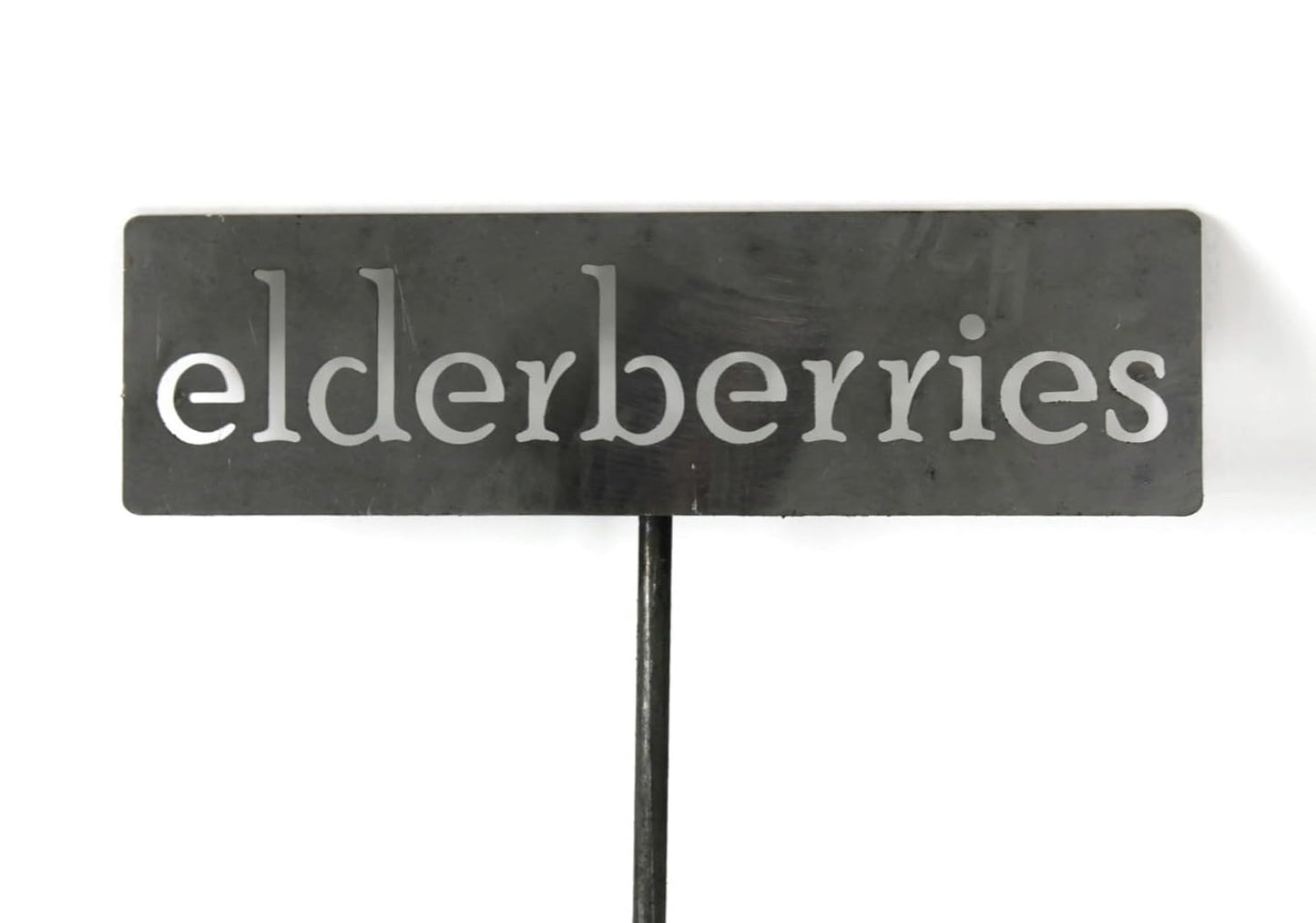 Classic Metal Garden Markers 19 Inches Tall (elderberries, Raw, Unfinished Steel (will rust with time))-VerdiqueGarden
