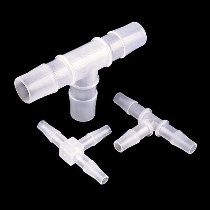 1/8" Tee Fitting Equal Barb 3 Way Hose Barb Fitting，Splicer Joint Mender Adapter Union Fitting for Fuel Gas Liquid Air (Pack of 5) for Fuel Gas Liquid Air (Pack of 5)-VerdiqueGarden