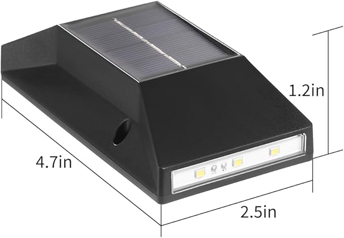 2 Pack Solar Wall Lamps, Solar Fence Lights, Deck Light, LED Solar Wall Lights for Home Garden Porch, Up and Down Lighting Lamp (White Light)-VerdiqueGarden