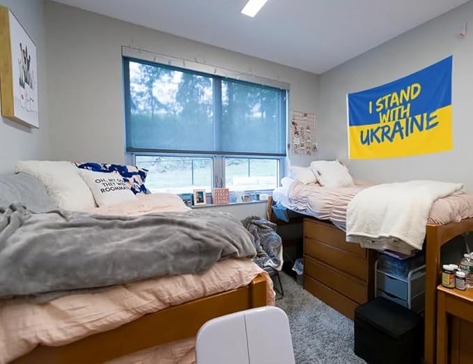 I Stand with Ukraine Flag 3x5FT Ukrainian National Polyester Banner With 2 Grommets Fade Resistant Vivid Color For Patriotic Festival Events Party Decoration-VerdiqueGarden