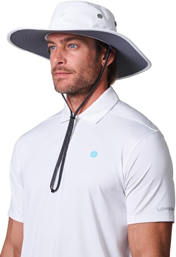 Men's Shapeable Wide Brim Hat - UPF 50 Sun Protection - Maximum Coverage on Your Next Adventure - Sun Fearless Leo Hat-VerdiqueGarden