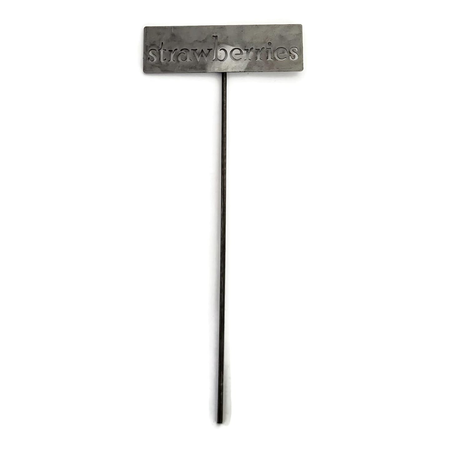 Classic Metal Garden Markers 19 Inches Tall (strawberries, Raw, Unfinished Steel (will rust with time))-VerdiqueGarden
