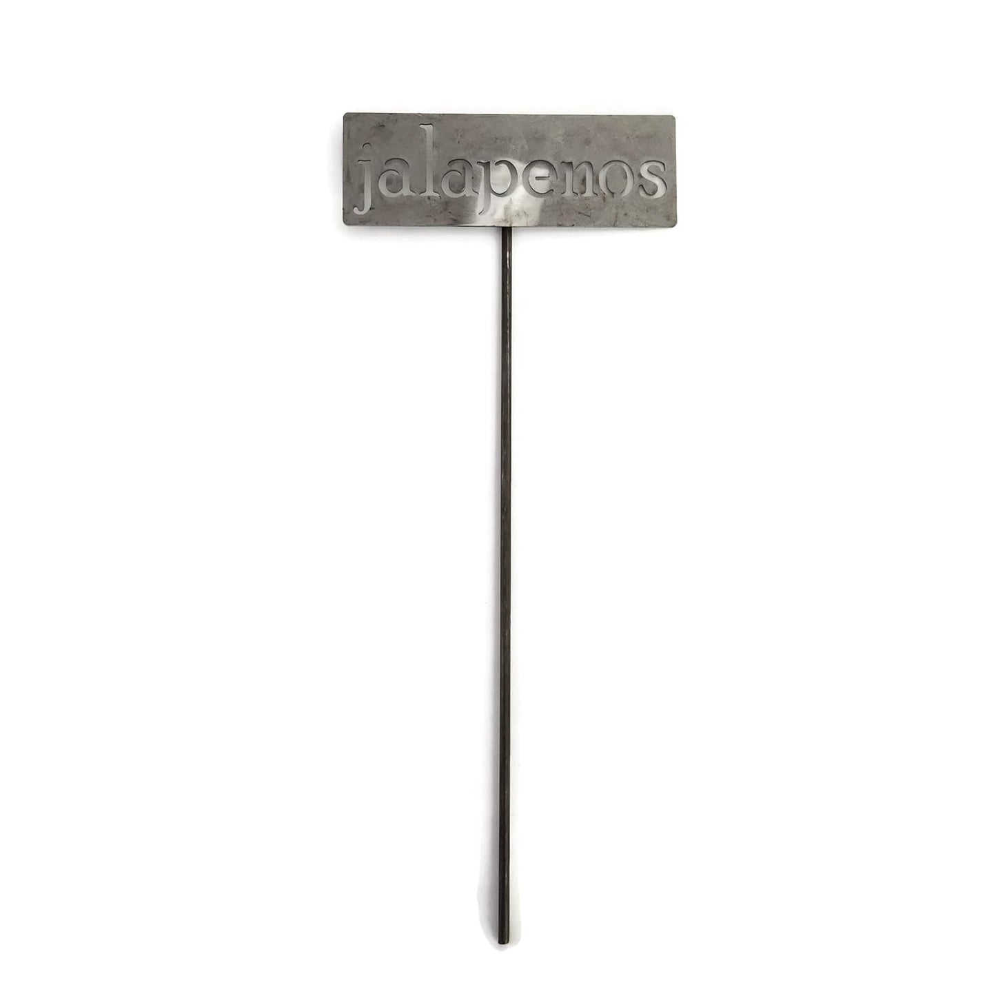 Classic Metal Garden Markers 19 Inches Tall (jalapenos, Raw, Unfinished Steel (will rust with time))-VerdiqueGarden