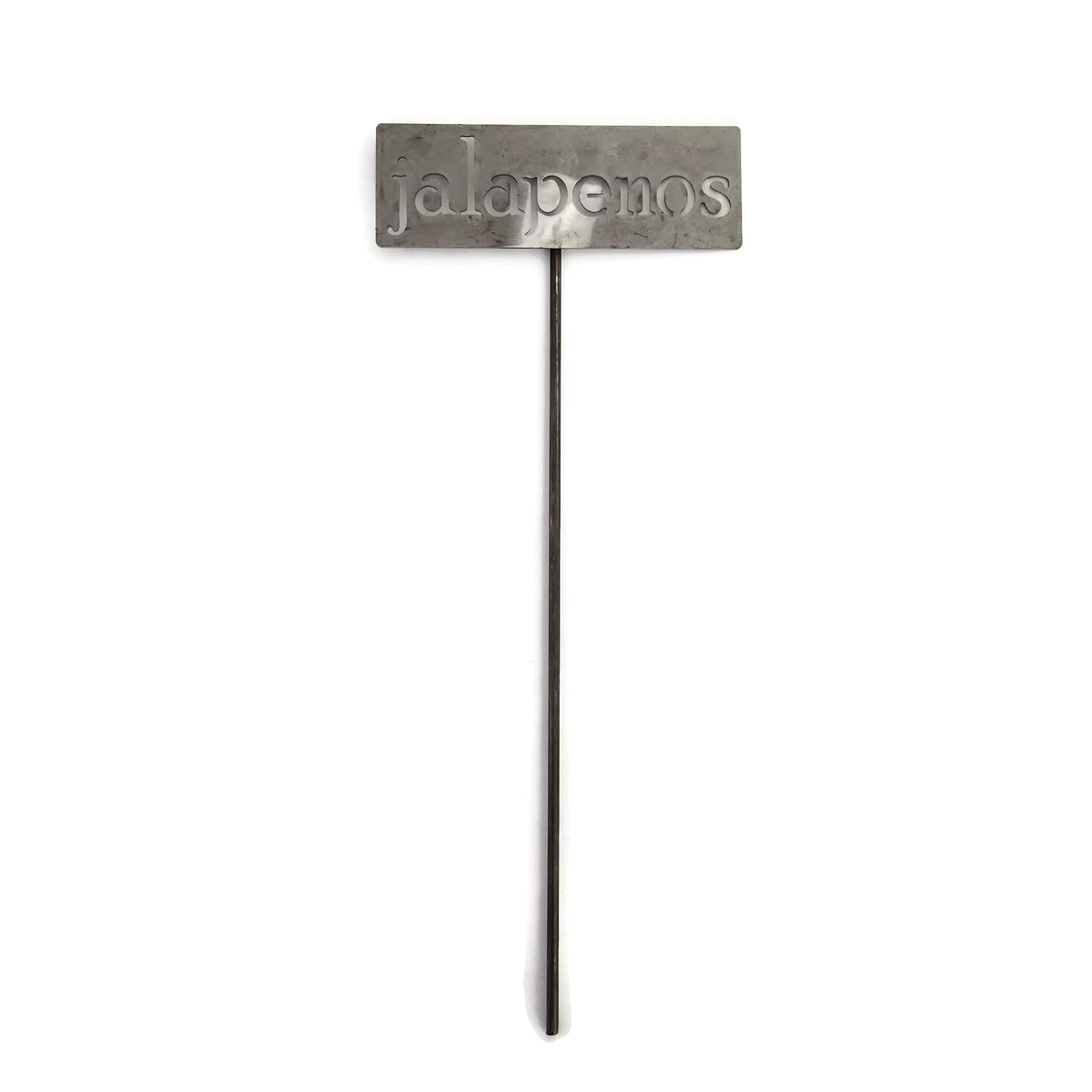 Classic Metal Garden Markers 19 Inches Tall (jalapenos, Raw, Unfinished Steel (will rust with time))-VerdiqueGarden