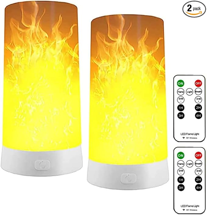 Led Flame Light,USB Rechargeable LED Fire Candles Outdoor Hanging Lamps with Remote for Home Party Halloween Christmas Decoration (Warm White)-VerdiqueGarden