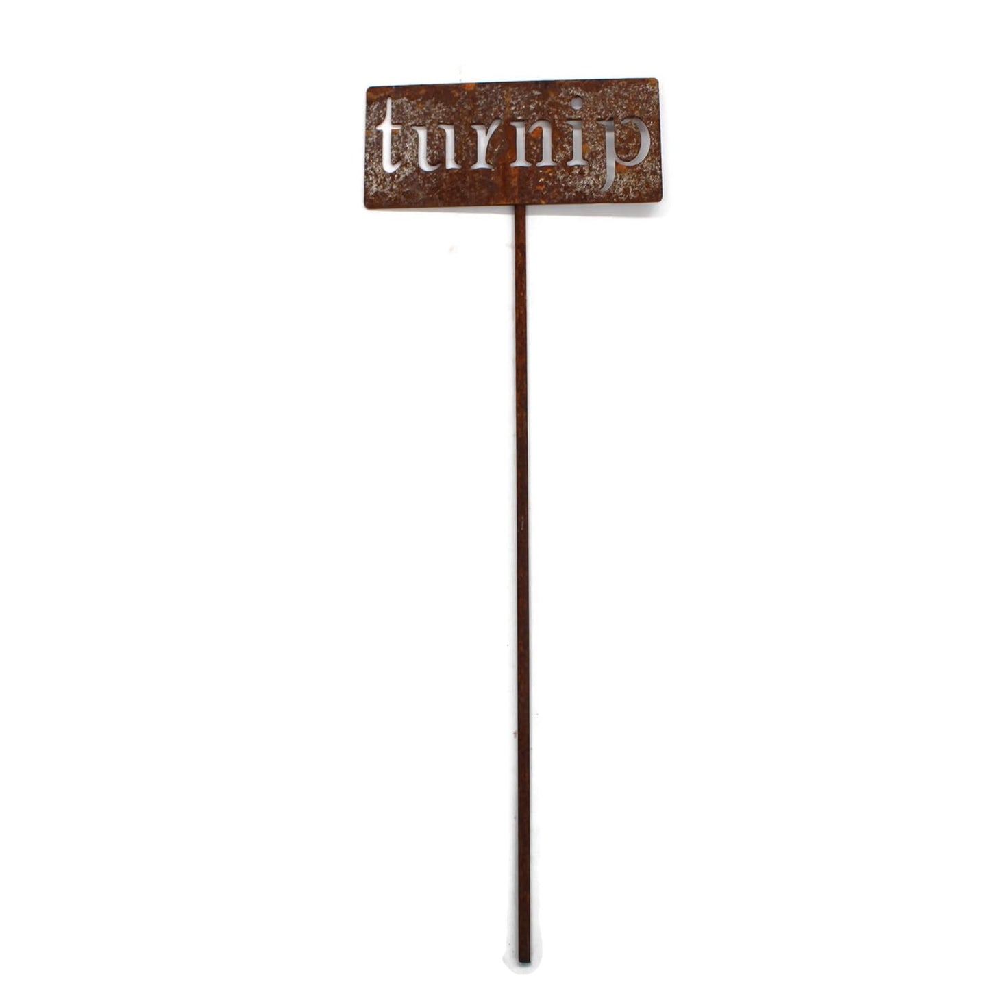 Classic Metal Garden Markers 19 Inches Tall (turnip, Naturally Rusted)-VerdiqueGarden