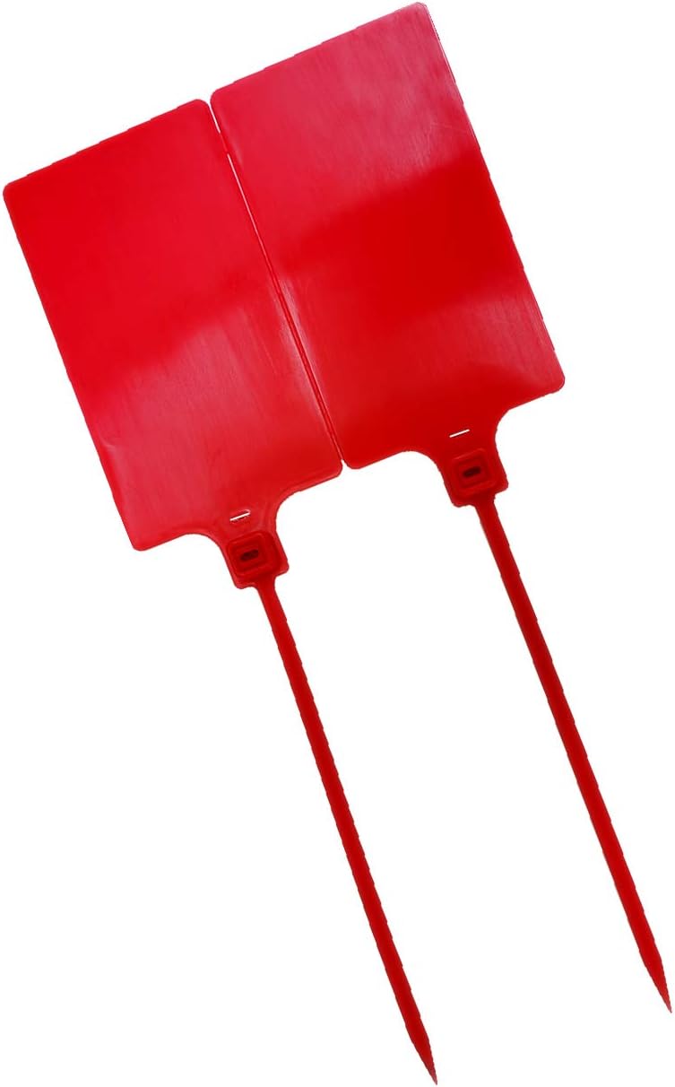 Blank Waterproof Plastic Tags Marker Ties Large Labeling Tags Fastener 2.28"×3.94" 200 pcs Red-VerdiqueGarden