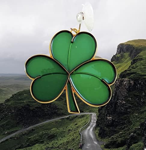 Shamrock Suncatcher Gift Set Irish Blessing Prayer Card and Irish Sun Catcher-VerdiqueGarden
