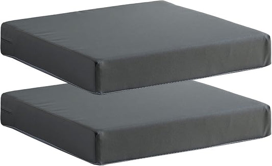 Patio Chair Cushions Non Slip Bottom Chair Pad with Ties Set of 2 Waterproof Square Outdoor Seat Cushion Replacement for Garden Swing Furniture 18x18 Inch, Gray-VerdiqueGarden