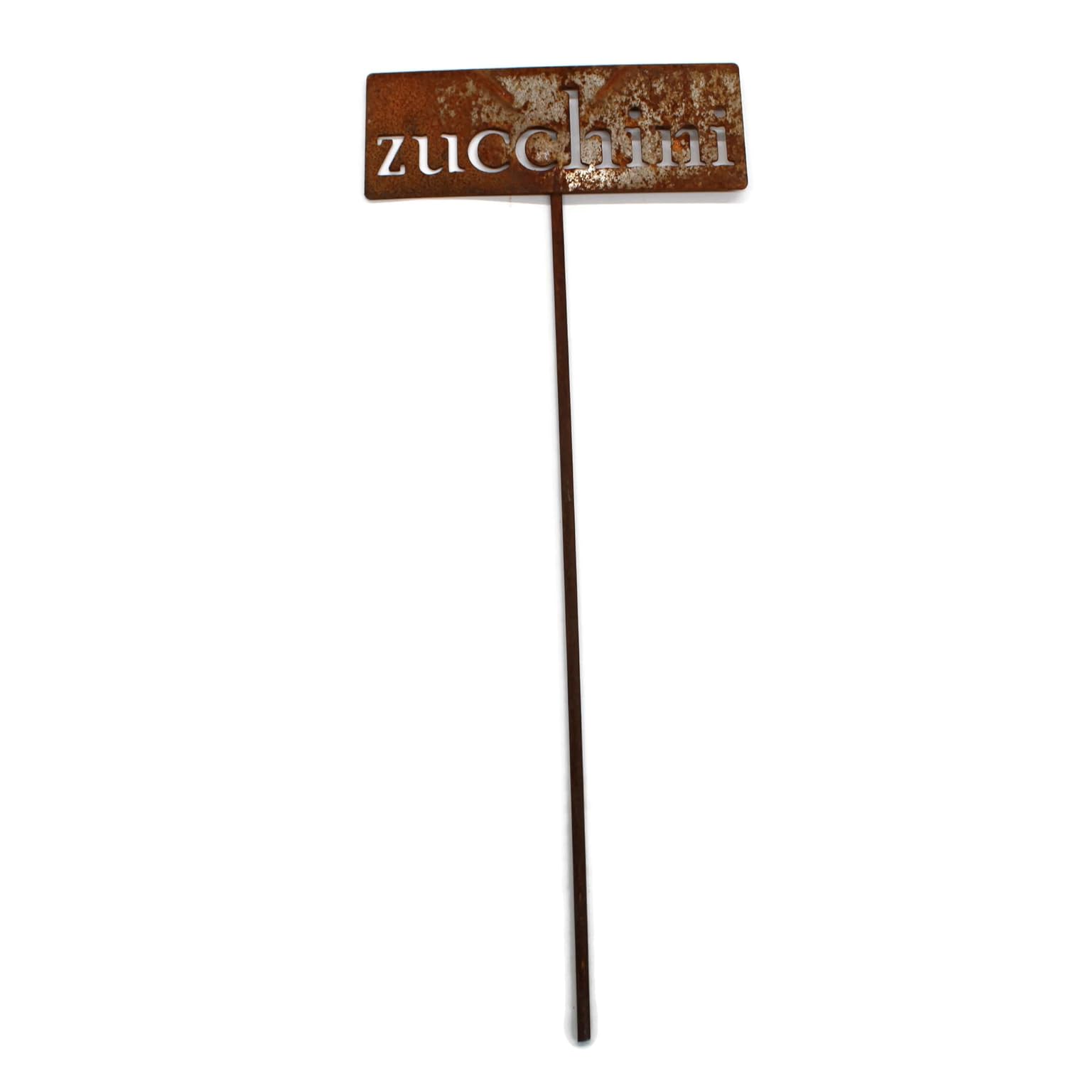 Classic Metal Garden Markers 19 Inches Tall (zucchini, Naturally Rusted)-VerdiqueGarden