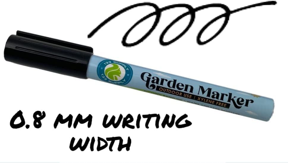 100 Pack T-Type Plant Labels for Seedlings with 2 Pack of Garden Marker Pens (Garden Markers Fade Resistant Plant Markers Outdoor Waterproof Pen Black Permanent Markers Plant Tags)-VerdiqueGarden