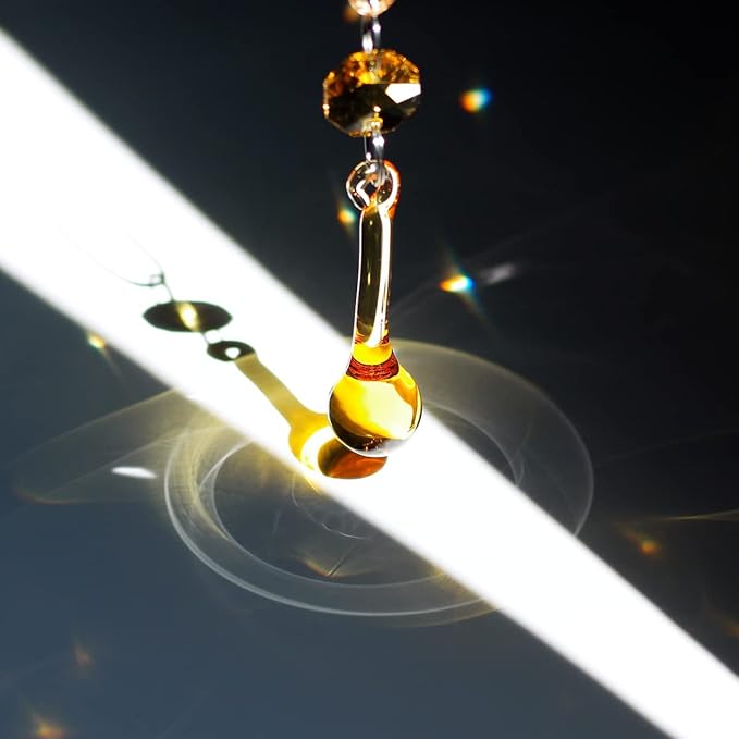 12pcs Raindrop Crystal Chandelier Prisms Parts, 53mm Hanging Crystals Beads for Chandeliers, Home Decoration (Topaz)-VerdiqueGarden