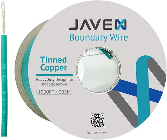 JAVEX Robotic Mower Boundary Wire Cable- Tinned Copper, Heavy Duty Universal for Gardena, Husqvarvna, Worx & Other Lawn Auto-Mower Brands Installation Kit [3.4mm, 24strand x 0.25mm] Green, 305M/1000FT-VerdiqueGarden