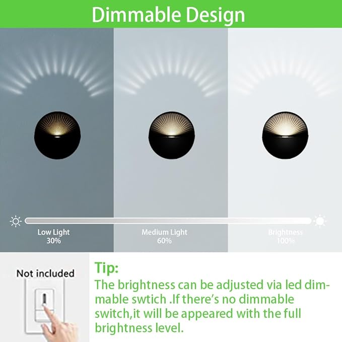 6W Wall Lamp,Exterior Waterproof Wall Sconces Light Fixture,110V Wall Mount Light 3000K Warm White Porch Lights for Garage,House,Garden,Patio 4Pack (Black)-VerdiqueGarden