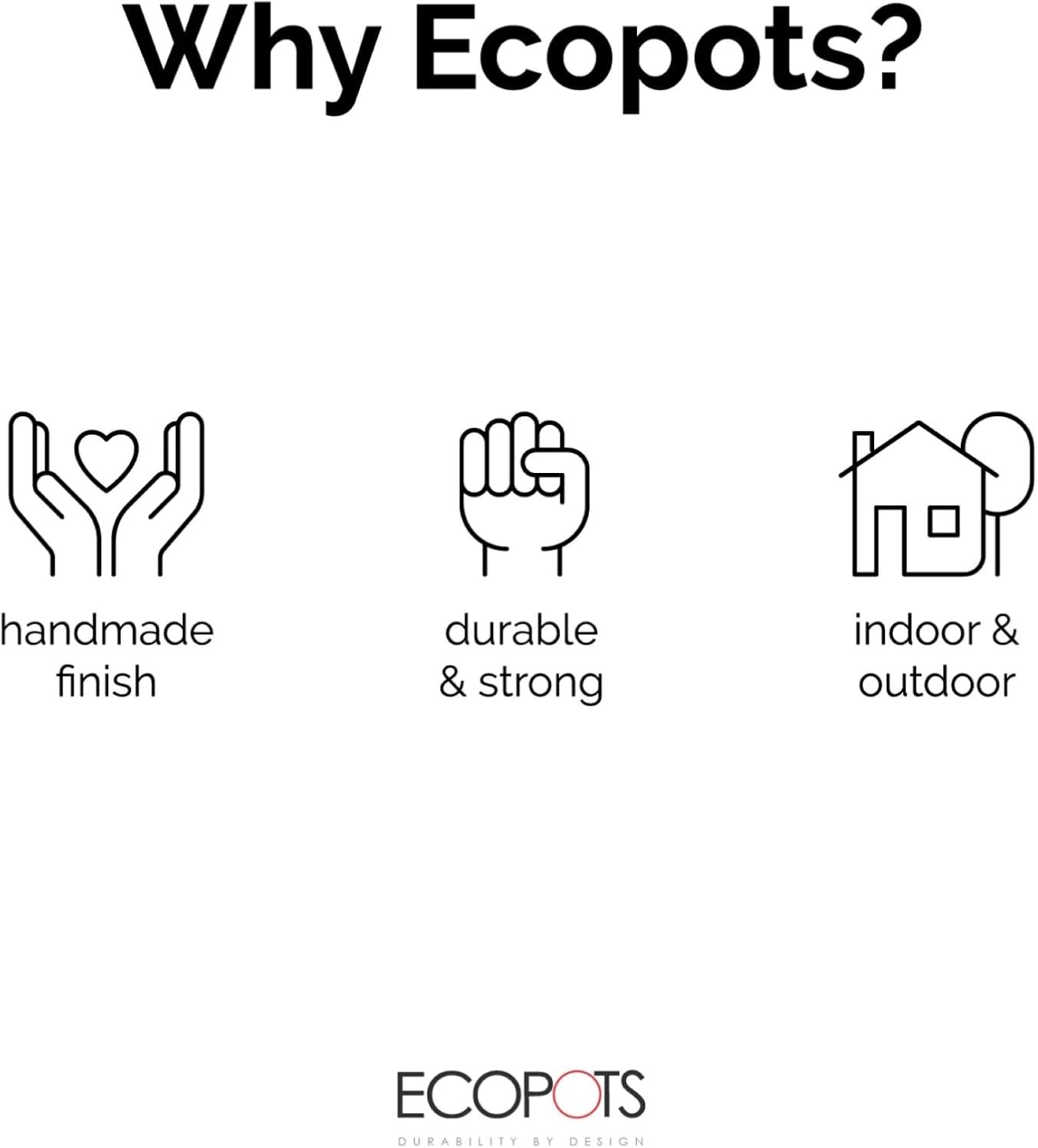 Ecopots Rotterdam Durable Modern Square Indoor/Outdoor Recycled-Based Composite Flower Planter, Taupe, 8"-VerdiqueGarden