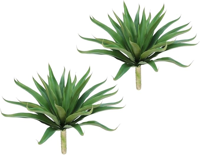 Velener Fake Agave Artificial Plant: Unpotted Fake Plant for Room Decor, UV Resistant Faux Agave Plant for Outdoor/Indoor Decor, 22 inches, 2 Pack-VerdiqueGarden