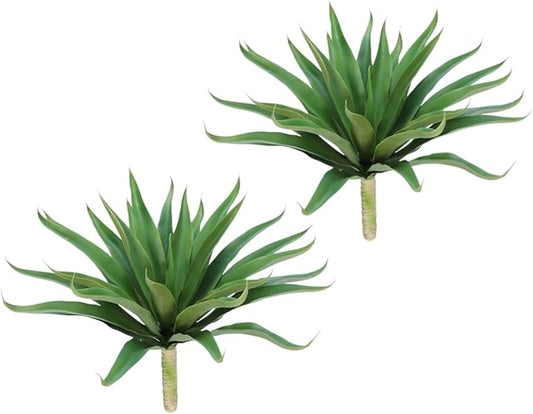 Velener Fake Agave Artificial Plant: Unpotted Fake Plant for Room Decor, UV Resistant Faux Agave Plant for Outdoor/Indoor Decor, 22 inches, 2 Pack-VerdiqueGarden