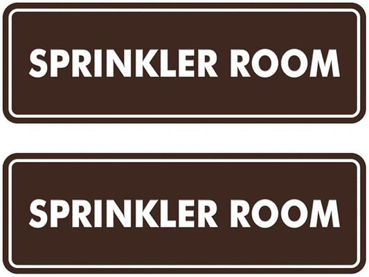 Signs ByLITA Standard Sprinkler Room Sign (Dark Brown) - Small 2 Pack-VerdiqueGarden