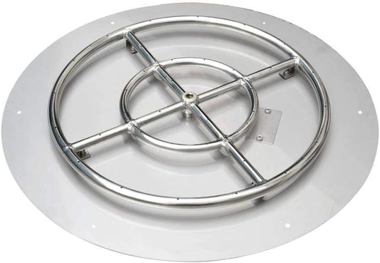 Stanbroil Stainless Steel 18" Round Flat Fire Pit Burner Pan w/12 Fire Ring Installed, BTU 92,000 Max-VerdiqueGarden