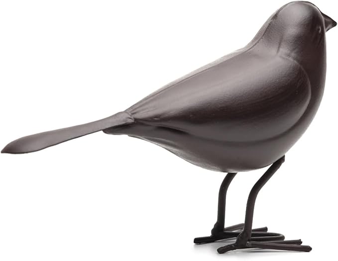 Decorative Small Nostalgia Style Cute Bird Art Iron Sculpture Figurine Home & Office & Garden Decoration, Rust/Brown (American Robin)-VerdiqueGarden