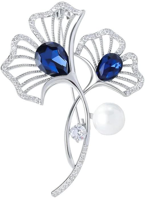 Autumn Leaf Pin - Gold-plated Rhinestone Leaf Brooch for Women - Fall Lapel Pin Jewelry Gift for Wife Mom