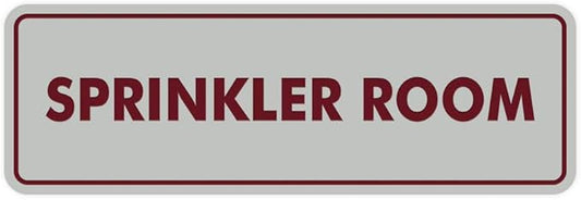 Signs ByLITA Standard Sprinkler Room Sign (Light Grey/Burgundy) - Small-VerdiqueGarden