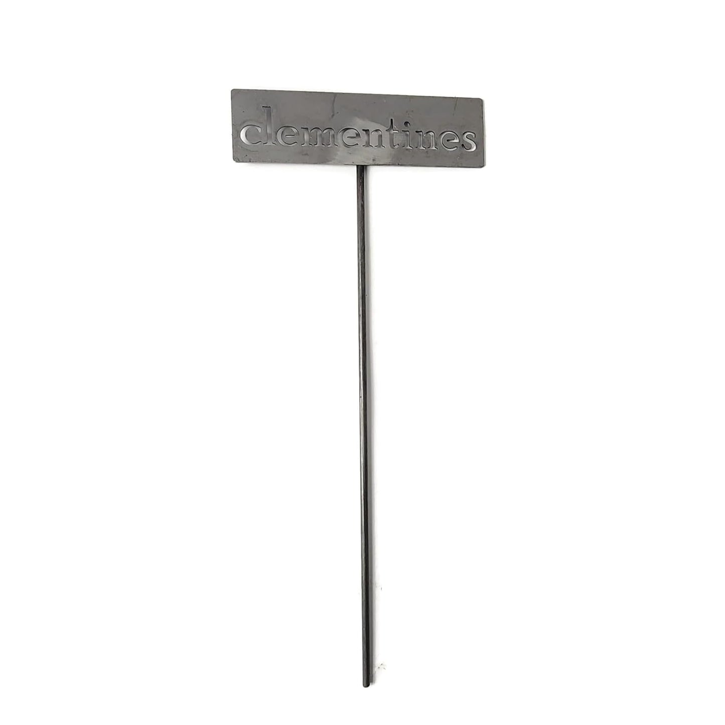 Classic Metal Garden Markers 19 Inches Tall (clementines, Raw, Unfinished Steel (will rust with time))-VerdiqueGarden