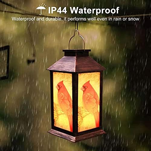 Solar Lanterns, Outdoor Hanging Lanterns Waterproof LED Solar Cardinal Lights Tabletop Lamp for Outdoor Patio Garden as Gifts for Mom Grandma Women-VerdiqueGarden