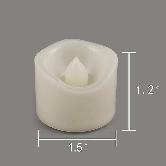 CANDLE CHOICE Battery Operated Flameless Tea Lights White Flickering LED Electric Fake Votive Tealight Candles Halloween Pumpkin Wedding Christmas Decorations Table Centerpieces 48 Pack Batteries Incl-VerdiqueGarden