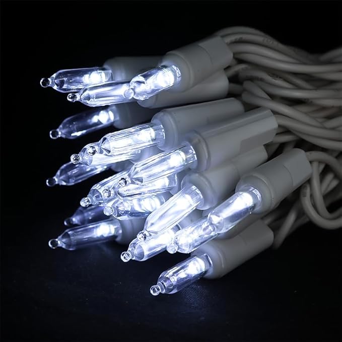 MULTI-SPARKING White Christmas LED Lights - 35 Count Cool White Christmas String Lights for Small Tree, Crafts, Holiday, Indoor/Outdoor Decorations, 11 Feet White Wire, UL Certified, Connectable-VerdiqueGarden