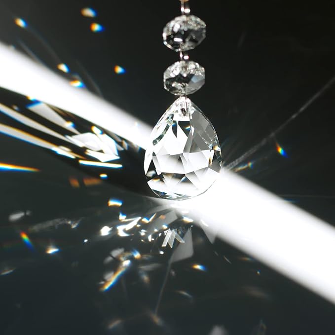 1ft 10pcs Teardrop Crystals Garland, Hanging Chandelier Crystals Prism Beads Chain for Wedding Home Decoration Clear GOLDENHAITAI-VerdiqueGarden