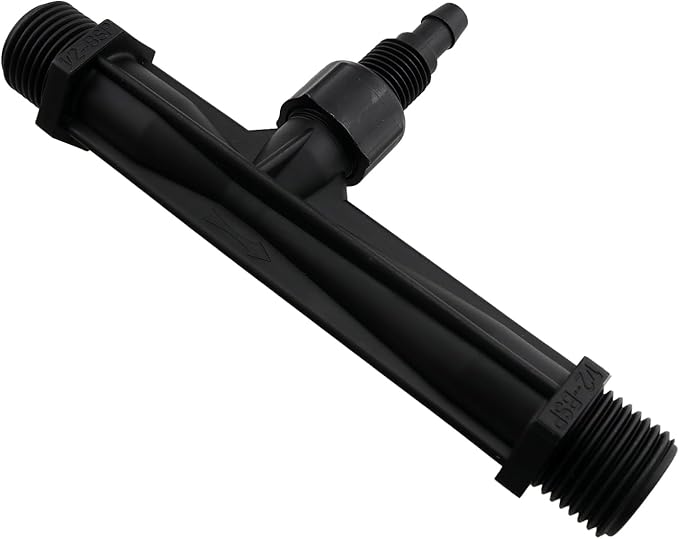 1/2-inch Plastic Irrigation Pipe Injector for Irrigation Venturi Fertilizer Mixer Injector Tube Suitable for Agricultural System Fertilizer and Chemical Injection Black-VerdiqueGarden
