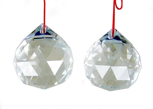 Amlong Crystal 50mm Clear Suncatcher Crystal Ball Prisms Feng Shui X 2Pcs with Gift Box-VerdiqueGarden